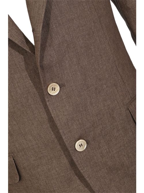 Giacca tre bottoni in lino Marrone BRUNELLO CUCINELLI | MB4307BTDC089